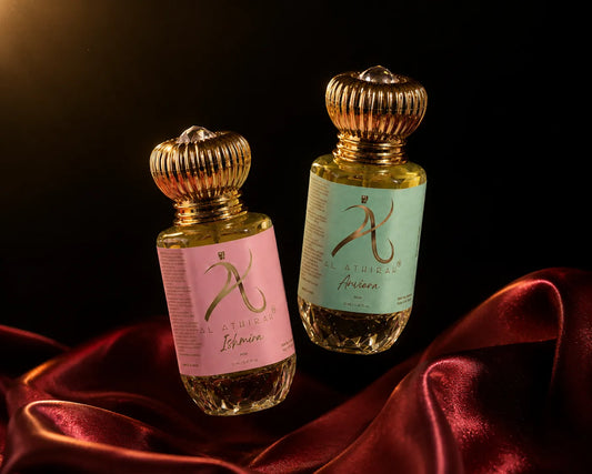 All-Day’ Modern Attar Combo featuring elegant glass bottles with floral and woody fragrance oils, suitable for everyday wear.