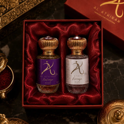 Unisex Oud Combo fragrance set featuring elegant bottles of My Store's oud-scented perfumes in a stylish display.