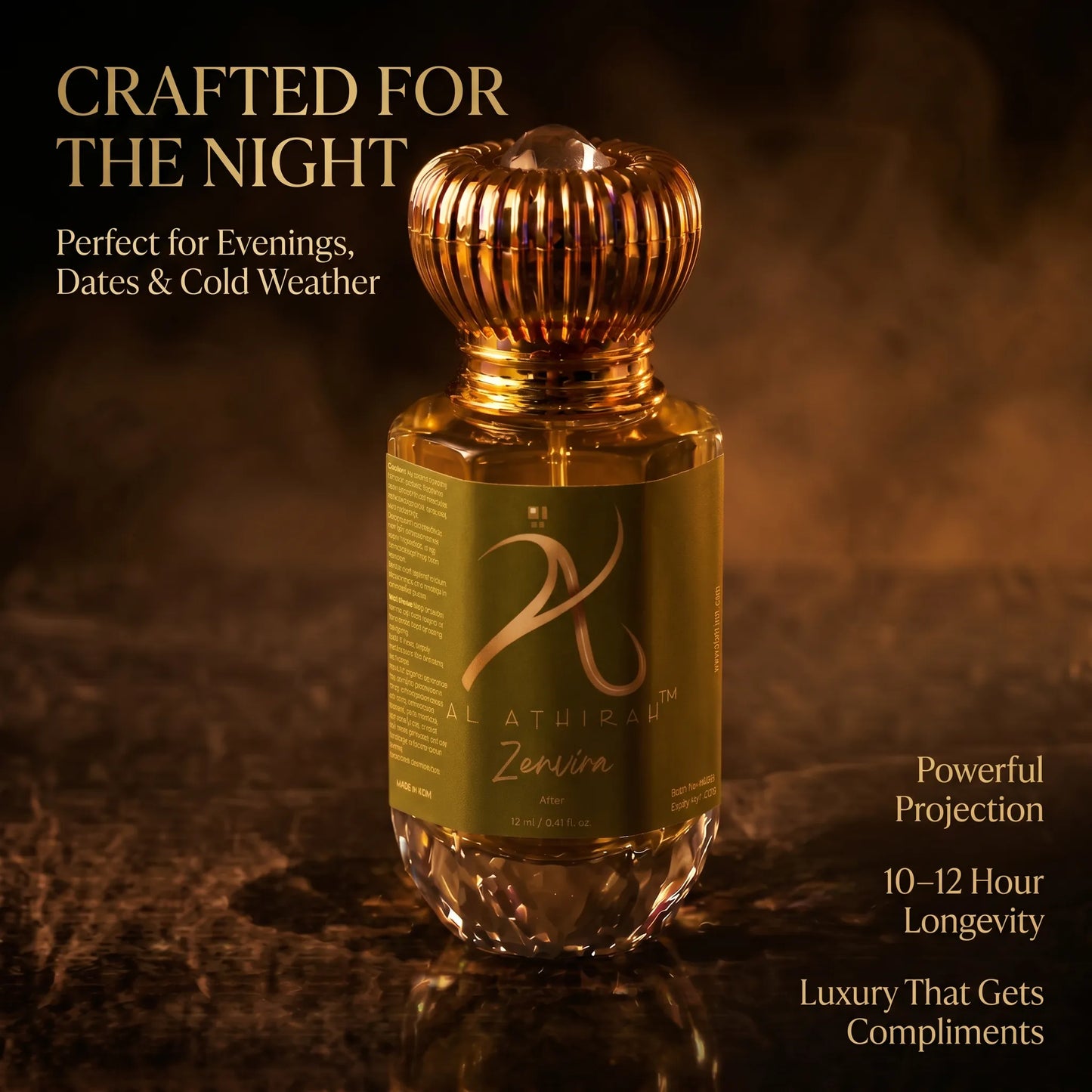 Luxurious Zenviera Modern Attar for Men in 12ml bottle, featuring elegant packaging and a sophisticated fragrance profile.