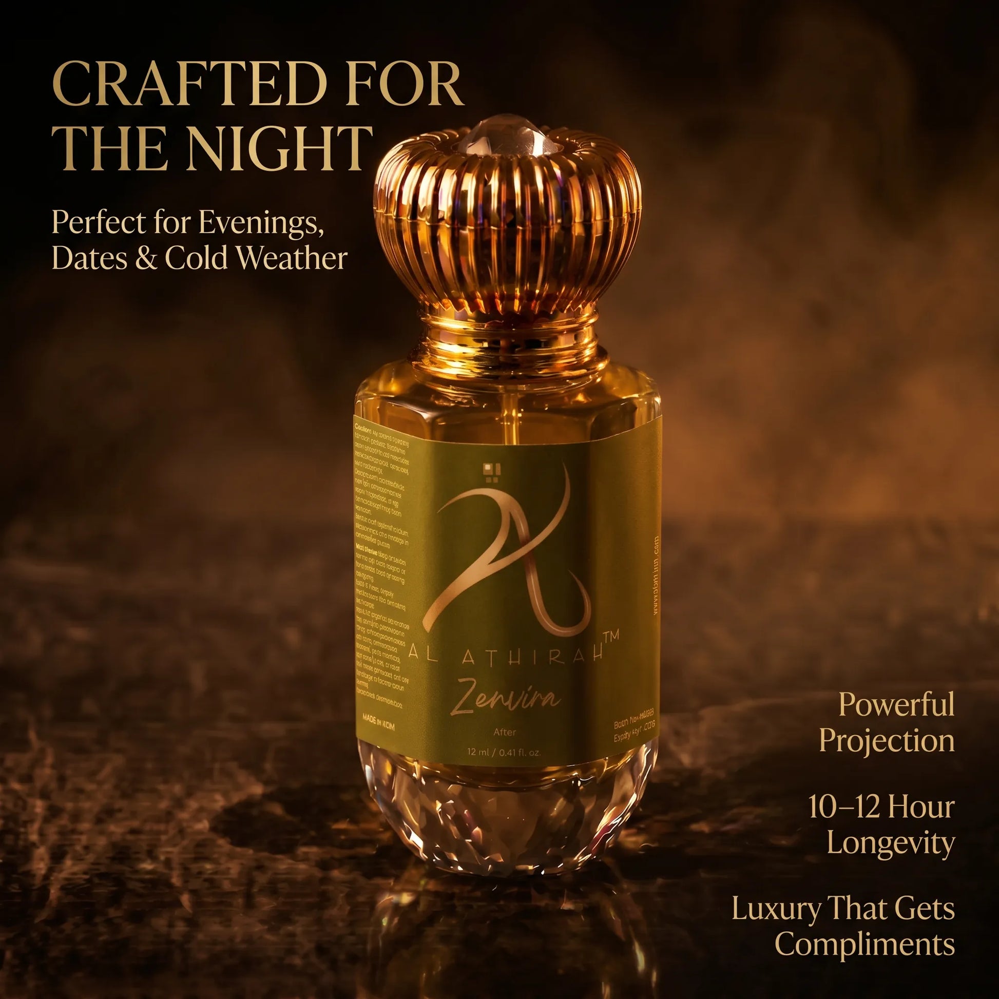 Luxurious Zenviera Modern Attar for Men in 12ml bottle, featuring elegant packaging and a sophisticated fragrance profile.