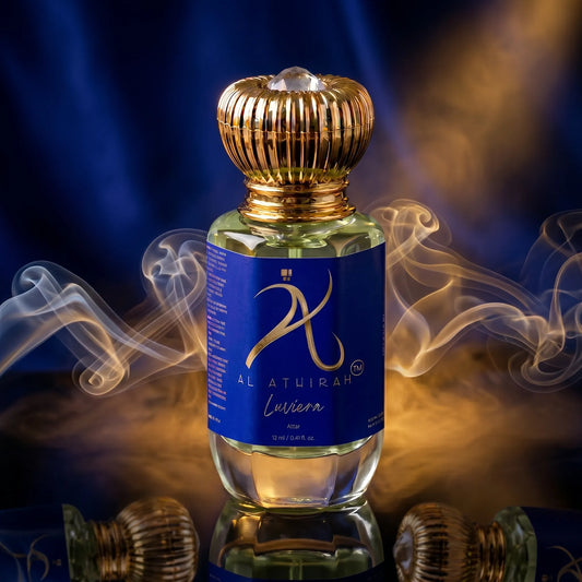 Luxurious Luviera Modern Attar for Men in 12ml bottle, featuring non-alcoholic, rich, and realistic fragrance design.