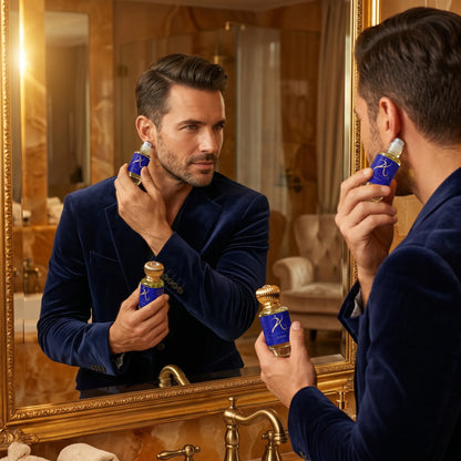 Luxurious Luviera Modern Attar for Men in 12ml bottle, non-alcoholic fragrance with elegant packaging and sophisticated design.