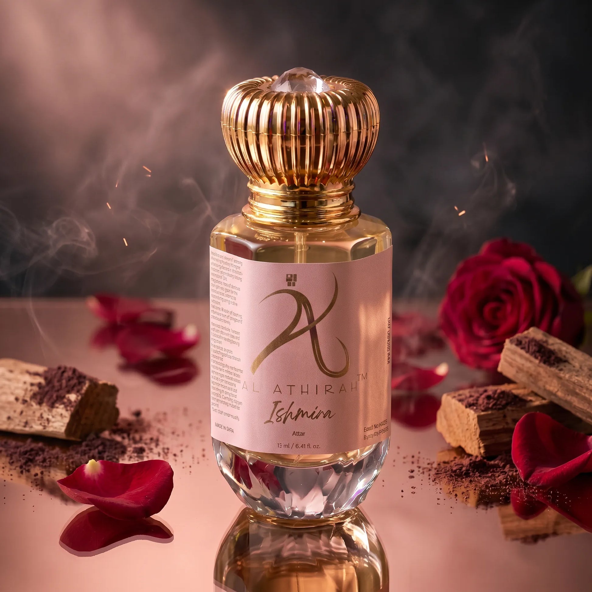 Ishmira modern attar for men and women in a 12ml bottle, featuring a sleek, luxurious design and elegant packaging.