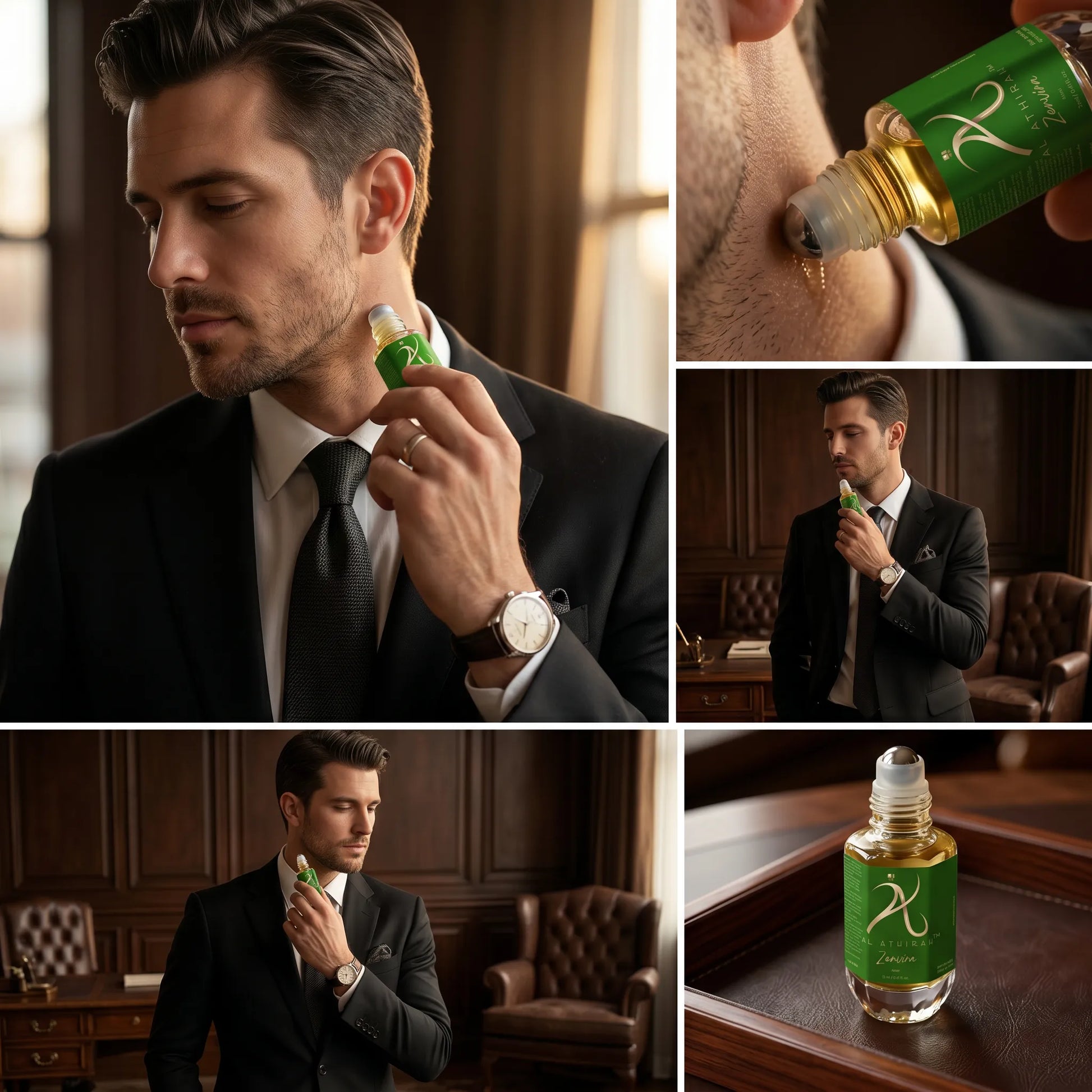 Luxury Zenviera Modern Attar for Men in a 12ml bottle, featuring a sleek design and rich fragrance, non-alcoholic, from My Store.
