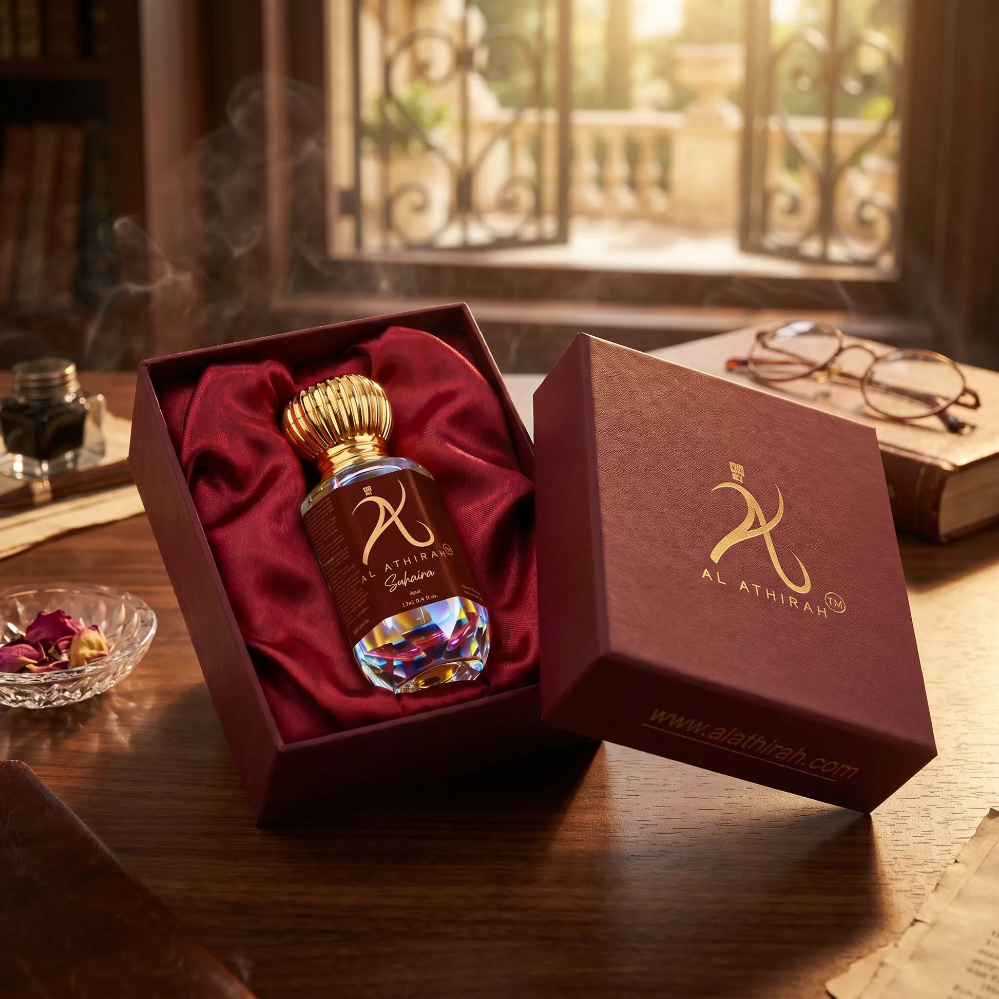 Modern Suhaira Attar for Men in a 12ml bottle, featuring luxurious, non-alcoholic fragrance with an elegant design.