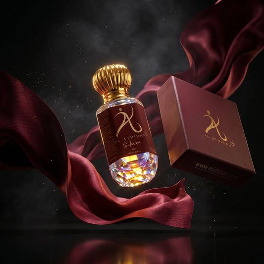 Close-up of Suhaira Modern Attar for Men by My Store, showcasing the elegant 12ml bottle with a sleek design.