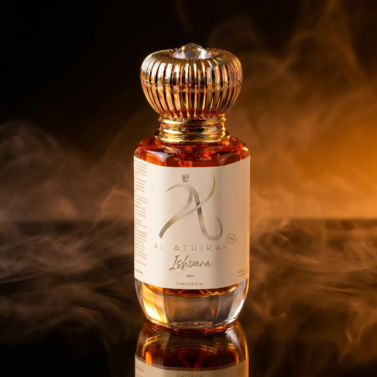 Luxury Ishvara Modern Attar for Men and Women in a sleek 12ml bottle, non-alcoholic, elegant perfume with a sophisticated design.