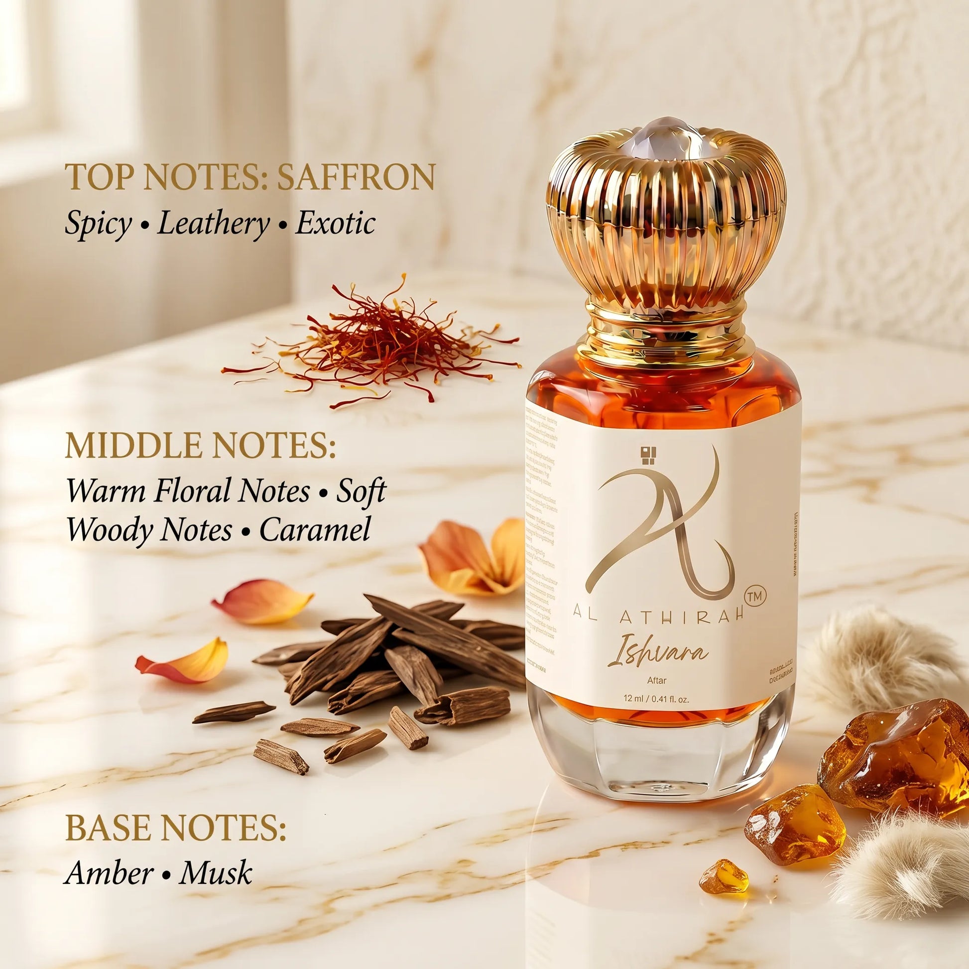 High-quality image of Ishvara Modern Attar for Men & Women in a 12ml bottle, showcasing its elegant packaging and design.